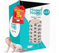 My Happy Nappy 12 Recharges -【Compatibles avec Tommee Tippee Sangenic Tec, Simplee Sangenic et Twist & Click】- Super Recharges de 8 Mètres - Traitement Anti-Odeurs EVOH Efficace à 7 Couches
