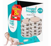 My Happy Nappy 16 Recharges -【Compatibles avec Tommee Tippee Sangenic Tec, Simplee Sangenic et Twist & Click】- Super Recharges de 8 Mètres - Traitement Anti-Odeurs EVOH Efficace à 7 Couches