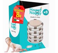 My Happy Nappy 8 Recharges -【Compatibles avec Tommee Tippee Sangenic Tec, Simplee Sangenic et Twist & Click】- Super Recharges de 8 Mètres - Traitement Anti-Odeurs EVOH Efficace à 7 Couches