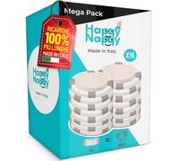 My Happy Nappy Recharges - Compatible avec Tommee Tippee Sangenic Tec, Simplee Sangenic et Twist & Click】- Super recharges X16 - Traitement anti-odeurs EVOH efficace à 7 couches - Fabriqué en Italie