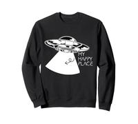 My Happy Place Alien Enlèvement d'ovnis par Un Vaisseau Spatial Sweatshirt