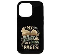 My Happy Place Has Pages Book Lover Reading Bibliophile Coque pour iPhone 13 Pro