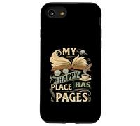My Happy Place Has Pages Book Lover Reading Bibliophile Coque pour iPhone SE (2020) / 7/8