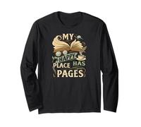 My Happy Place Has Pages Book Lover Reading Bibliophile Manche Longue