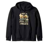 My Happy Place Has Pages Book Lover Reading Bibliophile Sweat à Capuche