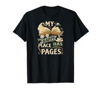 My Happy Place Has Pages Book Lover Reading Bibliophile T-Shirt