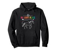 My Happy Place Horse Lover Design rétro Sweat à Capuche