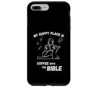 My Happy Place is : Coffee with The Bible - Design chrétien Coque pour iPhone 7 Plus/8 Plus