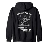 My Happy Place is : Coffee with The Bible - Design chrétien Sweat à Capuche