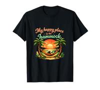 My Happy Place is The Hammock Sunset Palm Tree T-Shirt