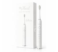 * MY HEAL * | Brosse à dent électrique Sonique | 3 Mois d'Autonomie | 5 Modes de Brossage avec Minuteur de 2 Min intégré | Rechargeable USB | Pack 1 BROSSE A DENT et 2 TETES DE BROSSETTES (Blanche)