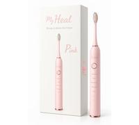 * MY HEAL * | Brosse à dent électrique Sonique | 3 Mois d'Autonomie | 5 Modes de Brossage avec Minuteur de 2 Min intégré | Rechargeable USB | Pack 1 BROSSE A DENT et 2 TETES DE BROSSETTES (Rose clair)