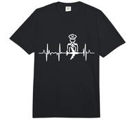 My Heart Beats for Flying Flight Instructor Heart Line Comfort Colors Adult Heavyweight T-Shirt