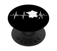 My Heart Beats for France French ECG PopSockets PopGrip Adhésif