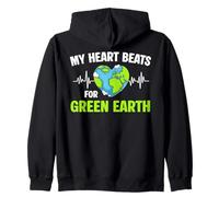 My Heart Beats for Green Earth Day Planet Étudiants Enseignants Sweat à Capuche