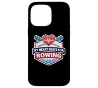 My Heart Beats for Rowing Crew Team Heartbeat Pulse Oars Coque pour iPhone 14 Pro Max