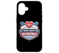 My Heart Beats for Rowing Crew Team Heartbeat Pulse Oars Coque pour iPhone 16