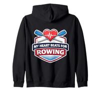 My Heart Beats for Rowing Crew Team Heartbeat Pulse Oars Sweat à Capuche