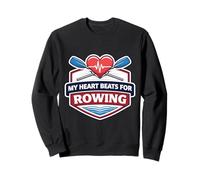 My Heart Beats for Rowing Crew Team Heartbeat Pulse Oars Sweatshirt