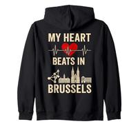 My Heart Beats in Bruxelles Belgique Capitale Sweat à Capuche