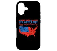 My Heart Beats Red, White & Blue USA Map 4th of July Coque pour iPhone 17