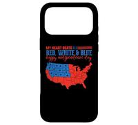 My Heart Beats Red, White & Blue USA Map 4th of July Coque pour iPhone 17 Pro Max