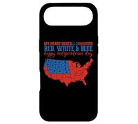 My Heart Beats Red, White & Blue USA Map 4th of July Coque pour iPhone Air