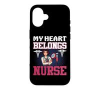 My Heart Belongs Nurse Funny Nursing Nurses Coque pour iPhone 16