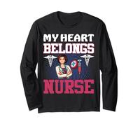 My Heart Belongs Nurse Funny Nursing Nurses Manche Longue