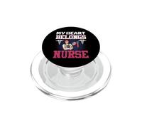 My Heart Belongs Nurse Funny Nursing Nurses PopSockets PopGrip pour MagSafe