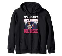 My Heart Belongs Nurse Funny Nursing Nurses Sweat à Capuche