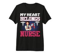 My Heart Belongs Nurse Funny Nursing Nurses T-Shirt Haut de Gamme