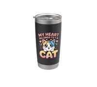 My Heart Belongs To A Cat Gobelet isotherme en acier inoxydable double paroi
