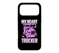 My Heart Belongs to A Trucker Funny Truck Driver Coque pour iPhone 17 Pro Max