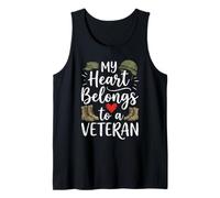 My Heart Belongs to a Veteran Boots Casque Militaire Débardeur
