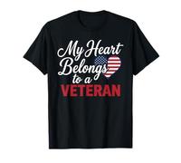 My Heart Belongs to a Veteran Heart Flag Militaire Valentine T-Shirt
