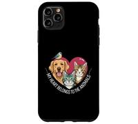 My Heart Belongs to The Animals Dog Cat Bird Pet Lover Coque pour iPhone 11 Pro Max