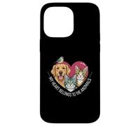 My Heart Belongs to The Animals Dog Cat Bird Pet Lover Coque pour iPhone 14 Pro Max