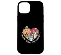 My Heart Belongs to The Animals Dog Cat Bird Pet Lover Coque pour iPhone 15 Plus