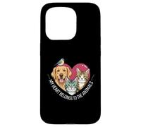 My Heart Belongs to The Animals Dog Cat Bird Pet Lover Coque pour iPhone 15 Pro
