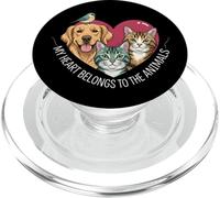 My Heart Belongs to The Animals Dog Cat Bird Pet Lover PopSockets PopGrip pour MagSafe