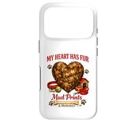 My Heart Has Fur Mud Prints & Memories Idée d'amour Amusante pour Chien Coque pour iPhone 17 Pro