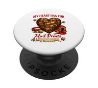 My Heart Has Fur Mud Prints & Memories Idée d'amour Amusante pour Chien PopSockets PopGrip Adhésif