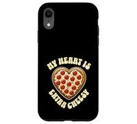 My Heart is Extra Cheesy Inscription Humoristique en Forme de cœur Coque pour iPhone XR