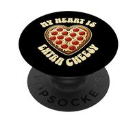 My Heart is Extra Cheesy Inscription Humoristique en Forme de cœur PopSockets PopGrip Adhésif