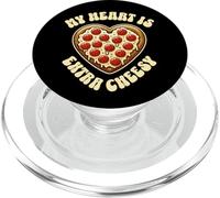 My Heart is Extra Cheesy Inscription Humoristique en Forme de cœur PopSockets PopGrip pour MagSafe