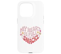 My Heart is Full of Snacks Design Humoristique Coque pour iPhone 15 Pro