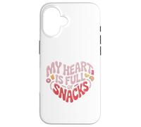 My Heart is Full of Snacks Design Humoristique Coque pour iPhone 16