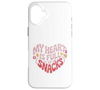 My Heart is Full of Snacks Design Humoristique Coque pour iPhone 16 Plus