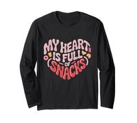 My Heart is Full of Snacks Design Humoristique Manche Longue